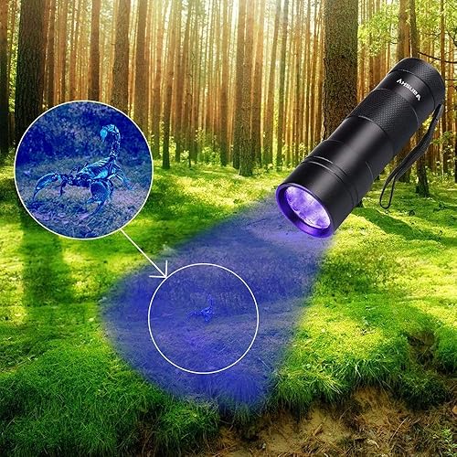 Miniatura 6 de Vansky 100 linternas LED y 12 LED de luz negra, 395 nm, detector de orina de mascotas de luz negra para perros y gatos, manchas secas y chinches