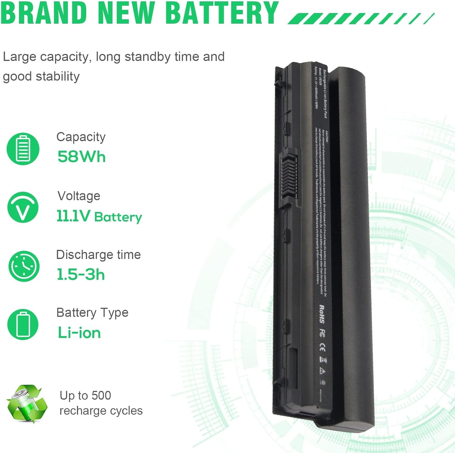 ASUNCELL Laptop Notebook Battery for Dell Latitude E6320 E6330 E6430S E6220 E6230 E6120 Series, Compatible p n FRR0G UJ499 TPHRG KJ321 Y61CV