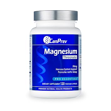 CanPrev Magnesium L-Threonate, 120 Capsules 120-Day Supply - Helps to Maintain Normal Electrolyte Balance and Normal Muscle Function, Including the Heart Muscle - Vegan, Non-GMO and Gluten-Free