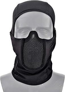 [T.D.Well] サバゲーマスク サバゲー用フェイスマスク メッシュ 顔保護 頬付け フルフェイス バラクラバ 目出し帽