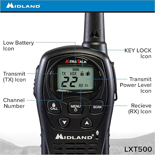 Miniatura 3 de Midland Radios bidireccionales LXT500VP3 FRS - Paquete de 12 con cargadores
