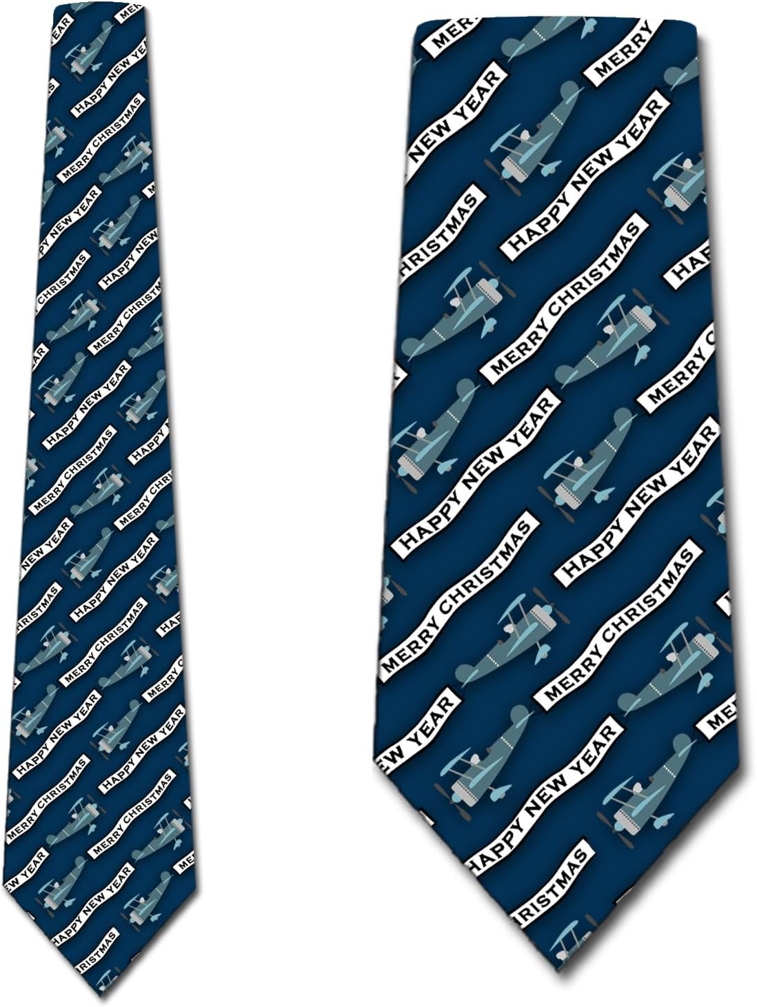 Three Rooker Christmas Necktie New Years Tie for Men Holiday Neckties Mens Airplane Ties