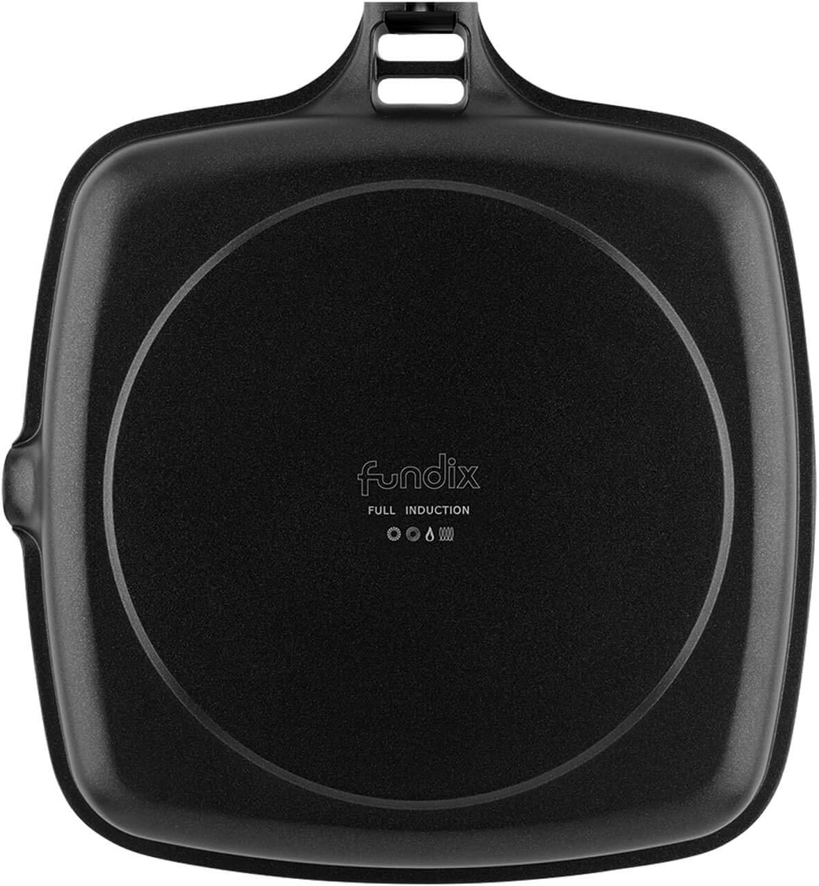 Fundix by Castey Nonstick Cast Aluminium Induction Grill Pan with Removable Red Handle, 8-1/2-Inch