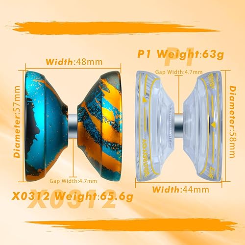 Miniatura 5 de YOYOSTUDIO Yoyo Yoyo profesional que no responde para niños de 8 a 12 años, yoyo profesional para adultos, trucos de giro de dedos, yoyo para