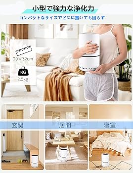 Amazon.co.jp: 空気清浄機 小型 集塵 脱臭 除菌【一台三役＆360