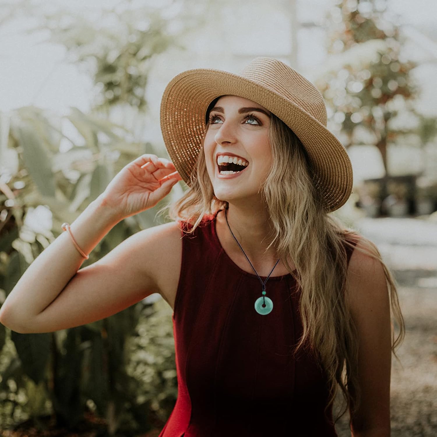 ASGIFT Lucky Coin Crystal Necklace 30mm Round Donut Natural Quartz Protection Pendant with Adjustable Rope Reiki Healing Crystal Stone Spiritual Necklaces for Men Women - Image 6