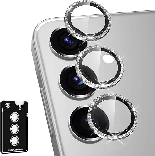 Miniatura 220 de Protector de lente de cámara para Samsung Galaxy S25 FE, cubierta individual de lente de vidrio templado con anillo de metal, [fuerte adsorción]