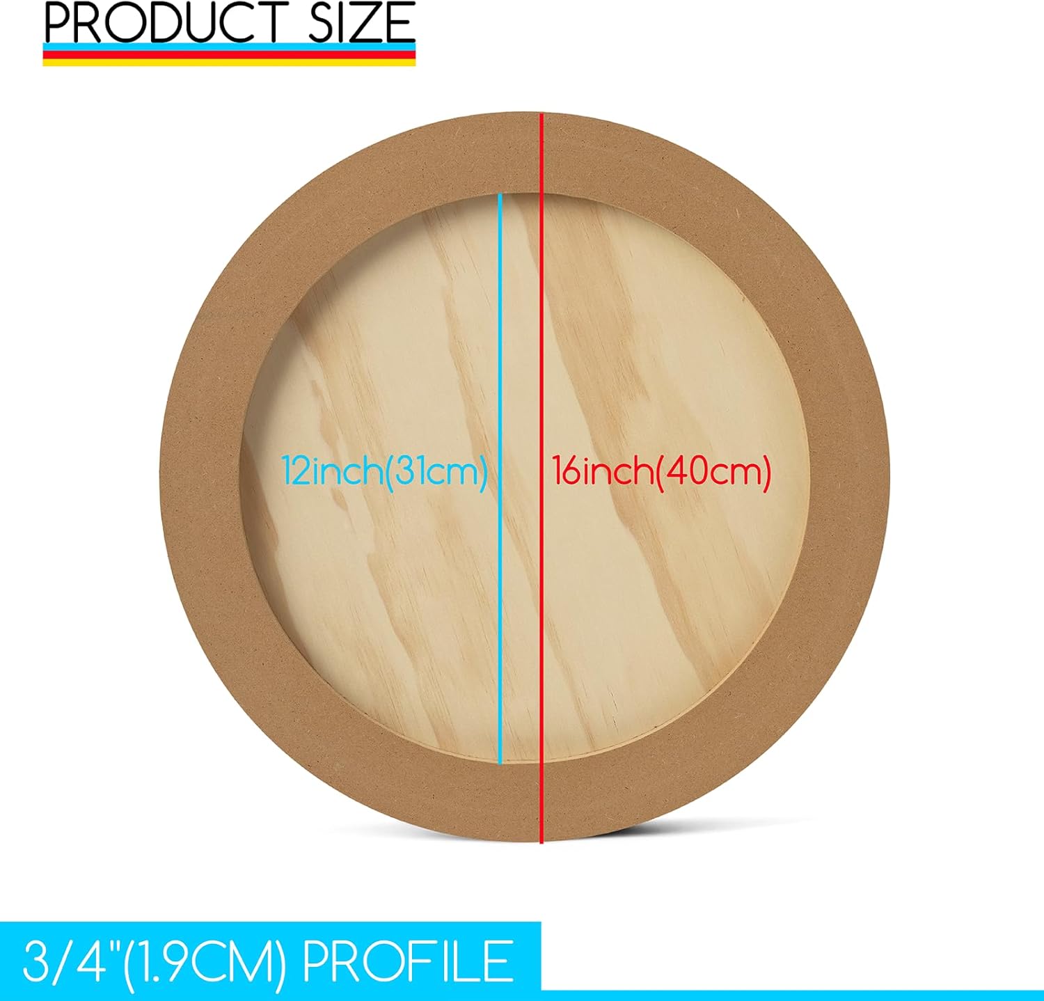 MEEDEN Round Wood Canvas Panels: 3/4" Deep 16" Dia Round Wooden Canvas Panel - Pack of 2 Cradled Wood Art Boards for Pouring Art, Crafts, Painting