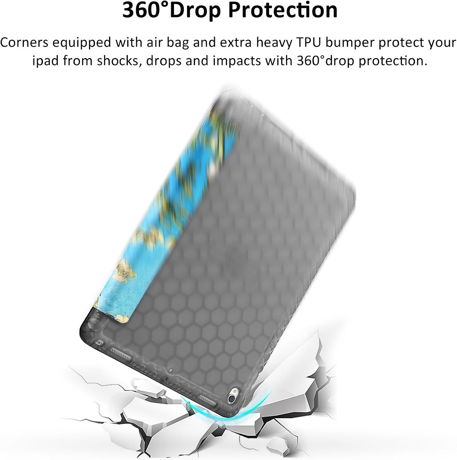 SWEES Compatible with iPad Air (3rd Gen) 10.5" 2019 / iPad Pro 10.5 2017 Case, Slim Full Body Protective Smart Cover Leather Case Shockproof with Stand Built-in Pencil Holder (S - Blossom)