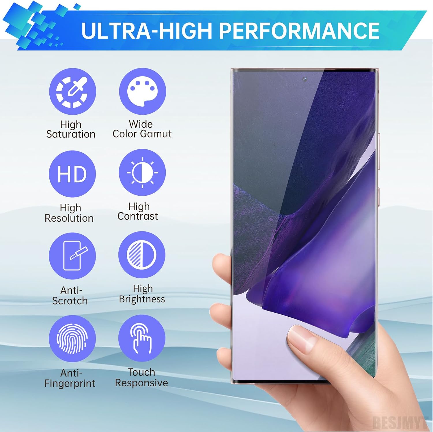 AMOLED Screen Replacement for Samsung Galaxy Note 20 Ultra 5G OLED Display Touch Digitizer Full Assembly with Mystic Bronze Frame and Side Button Glass Repair Tools Kit SM-N986U SM-N986U1