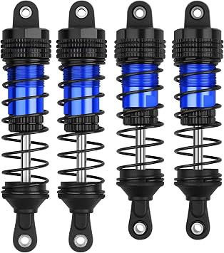 4PCS Shock Absorbers Oiled RC Shocks Fit for 1/12 1/14 1/16 RC Cars WLtoys 144001/124019/124018 MJX, SCY and HBX RC Buggy Off-Road Racing Replacement Parts Black Blue