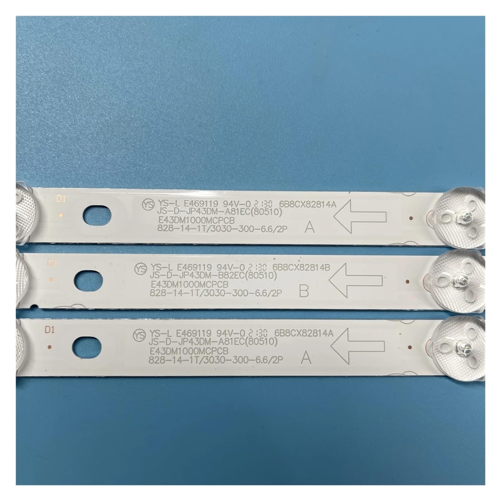 Bande de rétro-éclairage LED for JS-D-JP43DM-A81EC B82EC E43DM1000 MCPCB B-BK 43LEM-1043/FTS2C 43LEM-5043/FTS2C 43LEX-5058/FT2C