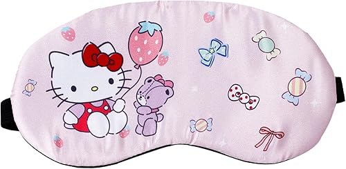 Miniatura 1 de Hello Kitty - Antifaz para dormir con gatito y gato, antifaz para dormir, 100% opaca, para dormir, venda nocturna para mujeres (kit SM-1)