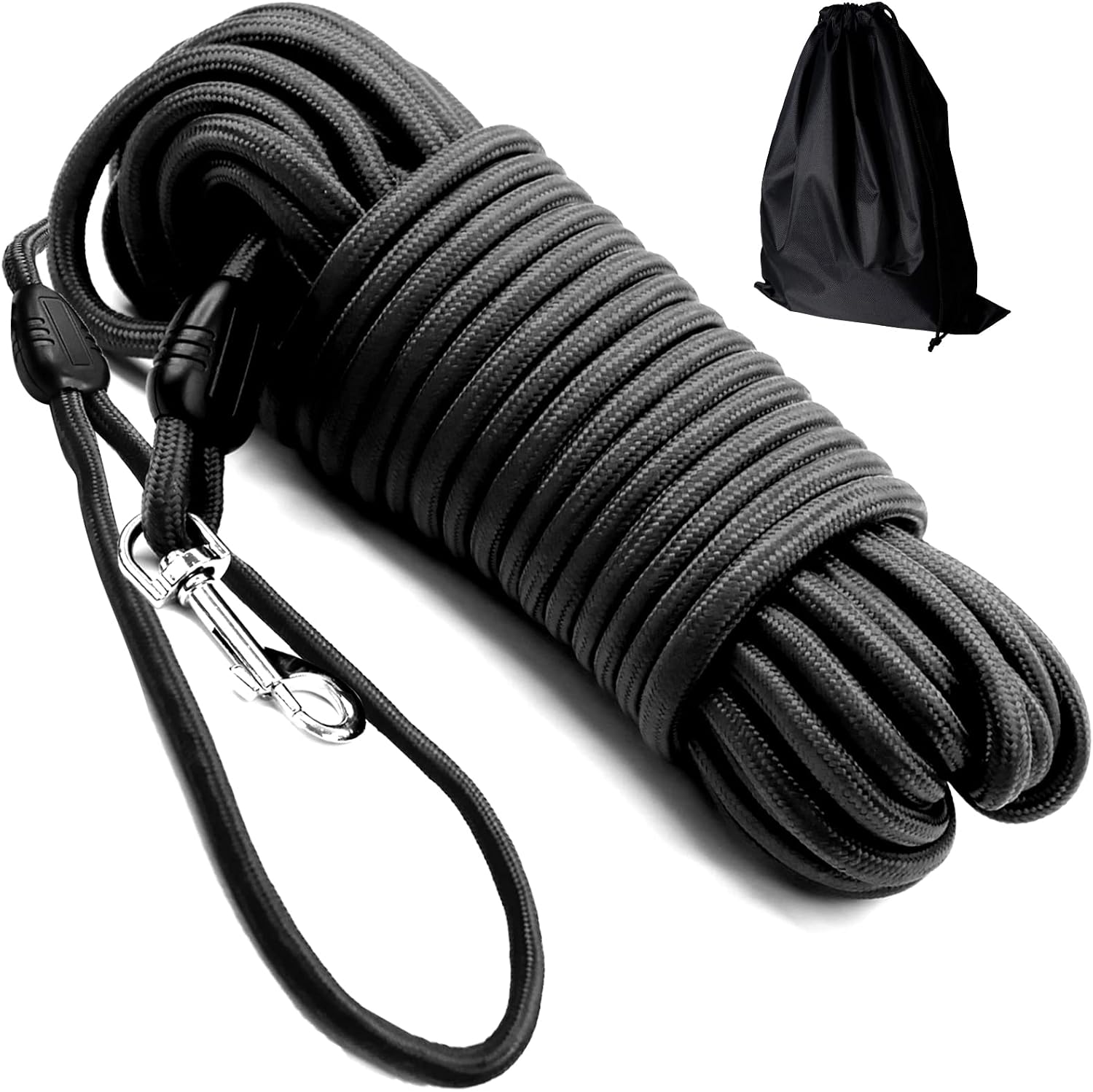 Pheo Care 50FT Dog Training Leash,Long Lead with Padded Foam Handle & Metal Hook,Threads Tracking Check Leashes for Small Medium Large…