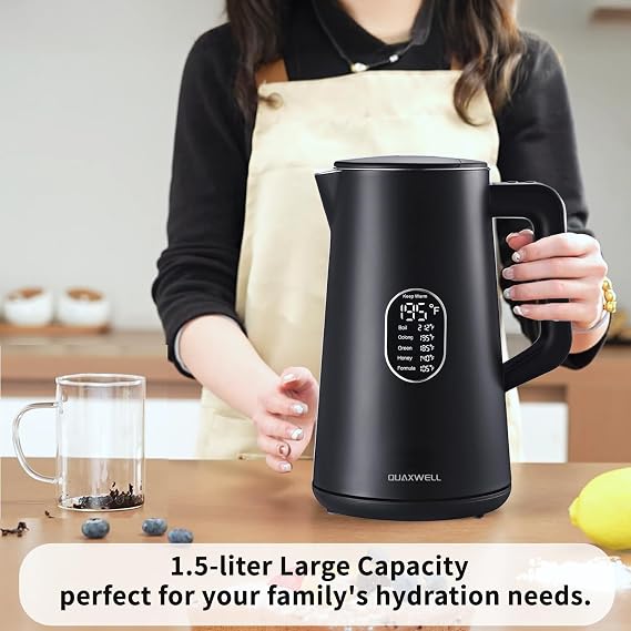 1.5L Electric Kettle Temperature Control, Black