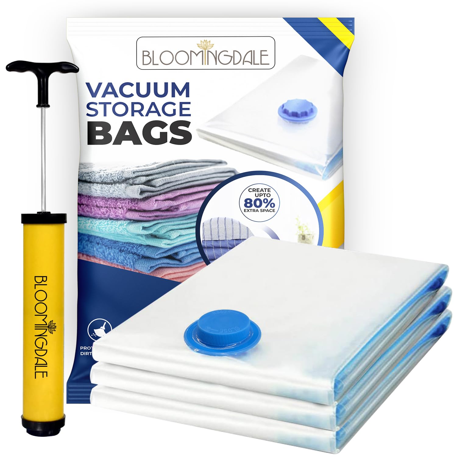 Bloomingdale Vacuum Bags for Travel Reusable Vacuum Bags for Clothes