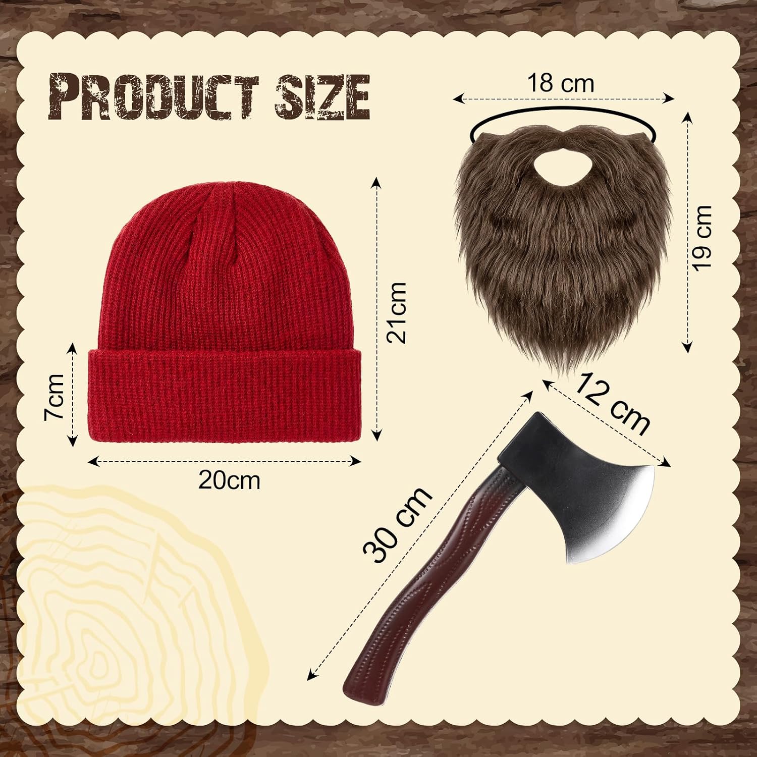 Chicingyou Lumberjack Costume Halloween Accessories Set