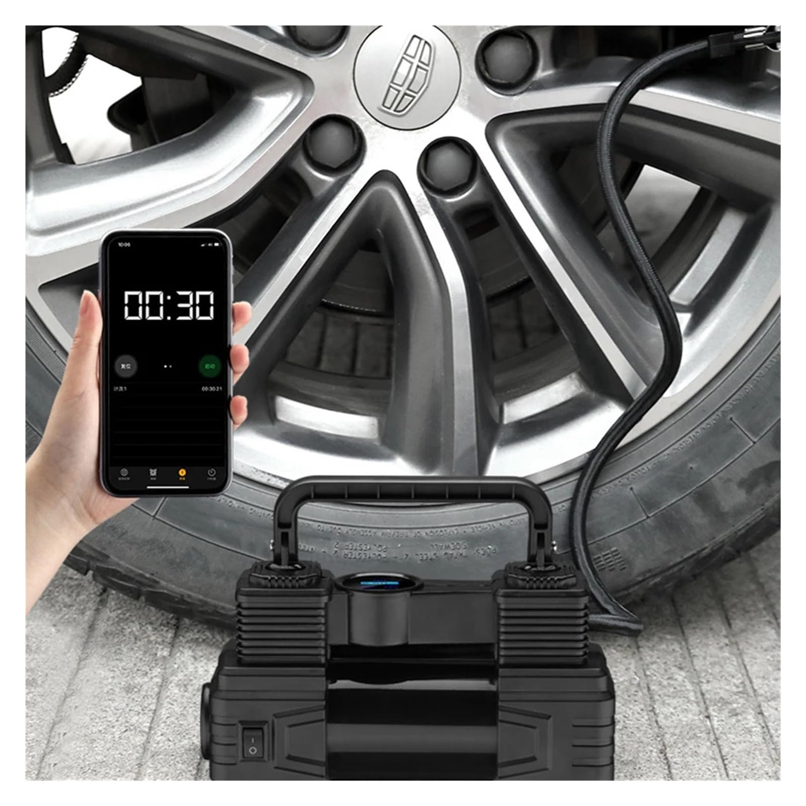 Elektryczna Pompka Do Opon 150 PSI 12 V Samochodowych LED Latarka Awaryjna Inflator Automatyczna Wszystkich Pojazdów Szybkie Pompowanie Wysiłku(Digital)