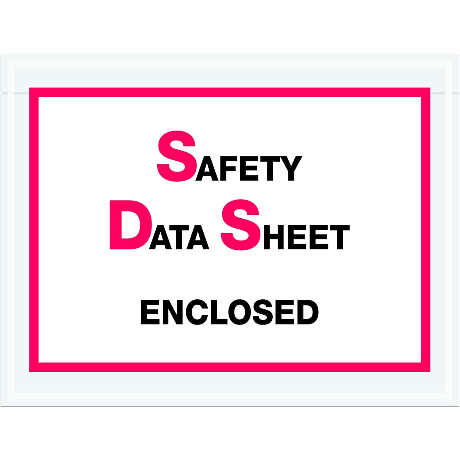 Tape Logic TLPL495 "Safety Data Sheet Enclosed" SDS Envelopes, 6 1/2" x 5", Printed Clear (Pack of 1000)
