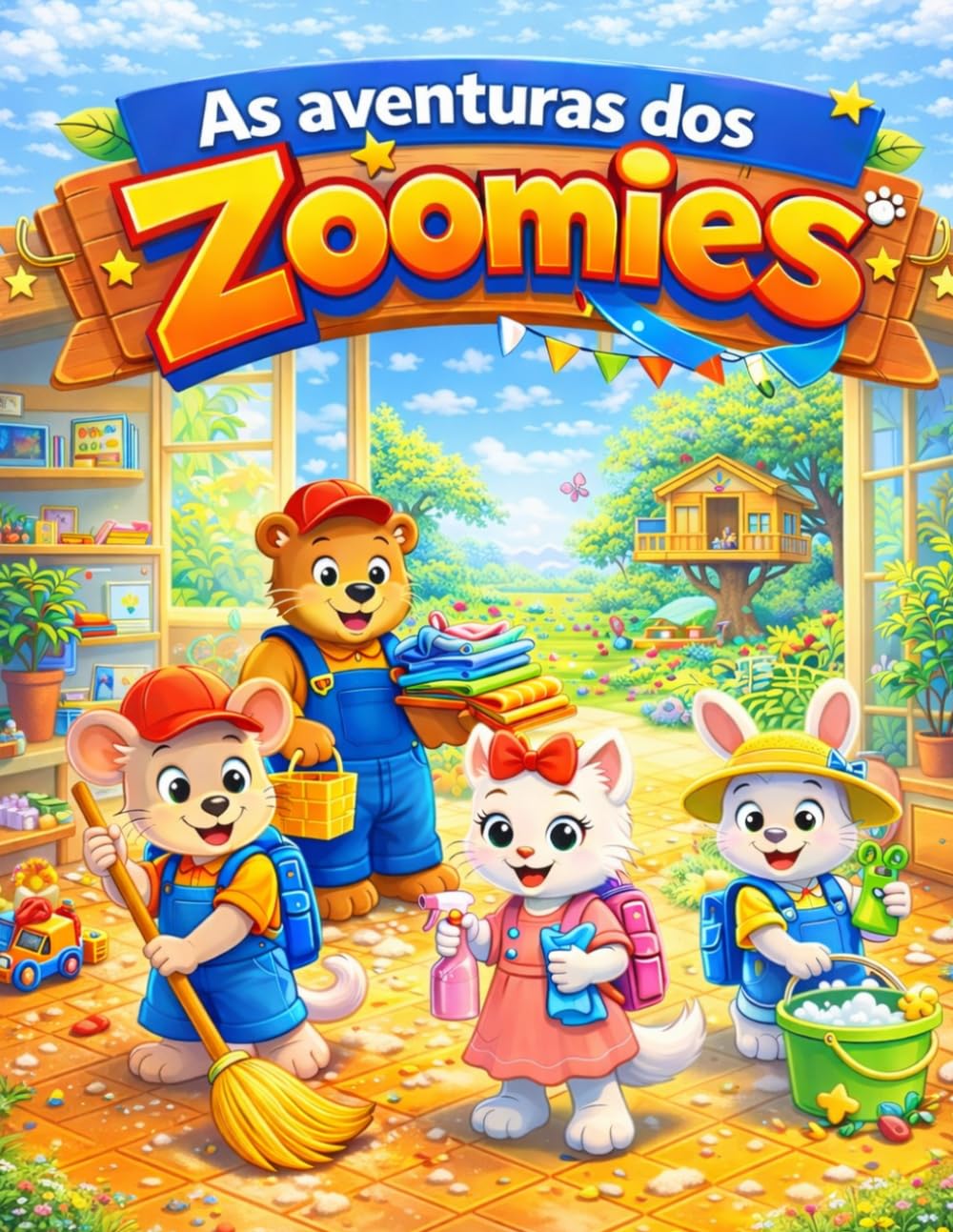 Os Zoomies ¡Preparandose para a aventura! (Version en Galego): Conto para colorear con historia para nenos e nenas de 3 a 7 anos | Libro infantil ilustrado para pintar e ler