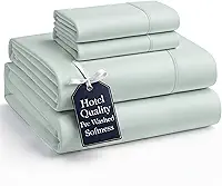 Casa Platino Jogo de lençol queen size, microfibra escovada pré-lavada, ultramacios e macios para cama queen, jogo de lençol com elástico alto, qualidade duradoura, tecido sem comprimidos – mineral