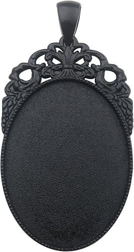 Miniatura 19 de 20pcs 0.709x0.984 in Oval Bisel Colgante Base Bandejas Cabujón Ajustes Bandejas Colgantes Espacios en Blanco 20pcs Mixto No Duplicado (M116) M116