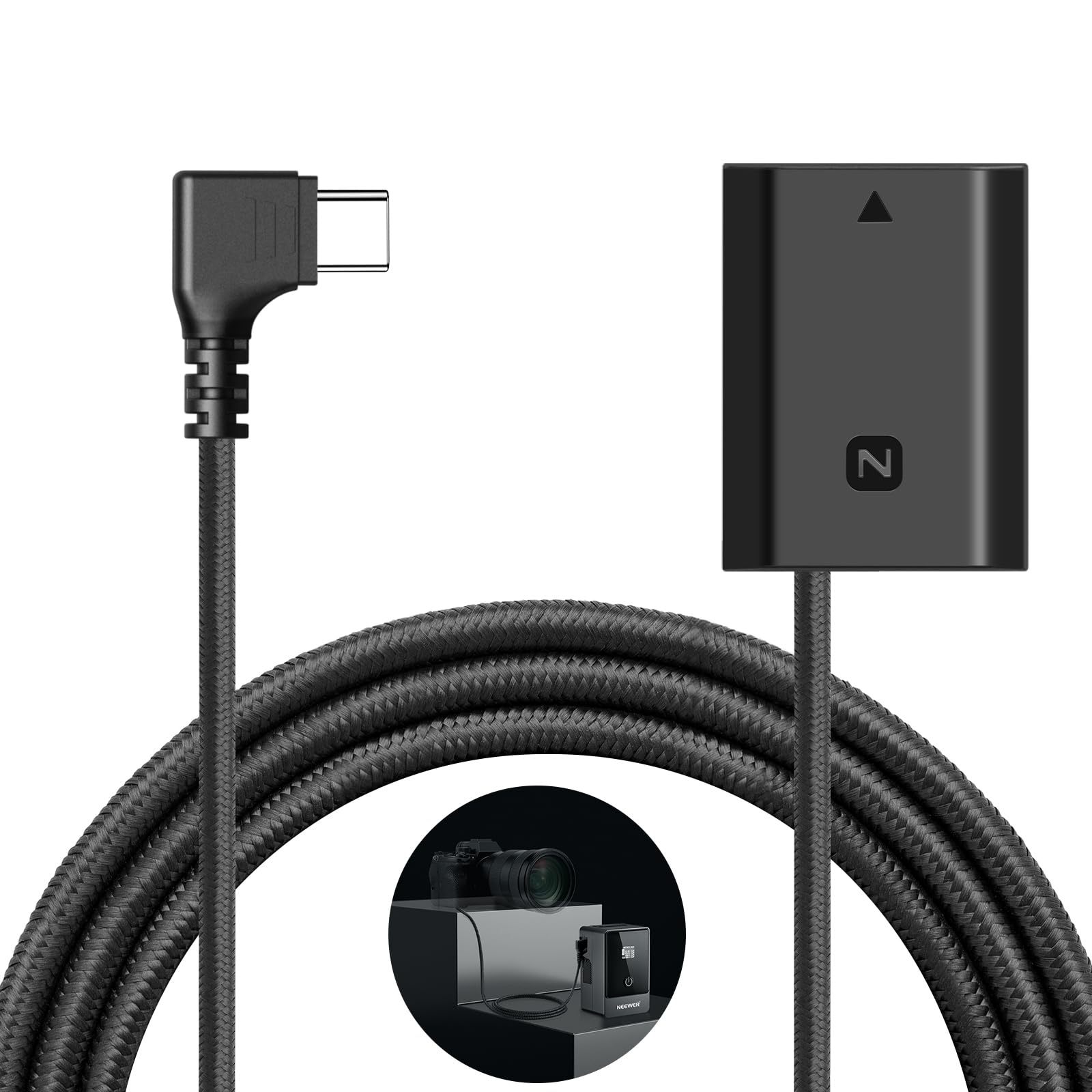 NEEWER USB C to NP-FZ100 Dummy Battery Output, Replaces NP-FZ100  Battery, Compatible with Sony FX3 FX30 ZV-E1 A1 A6600 A6700 A7III A7IV A7C  A7CII