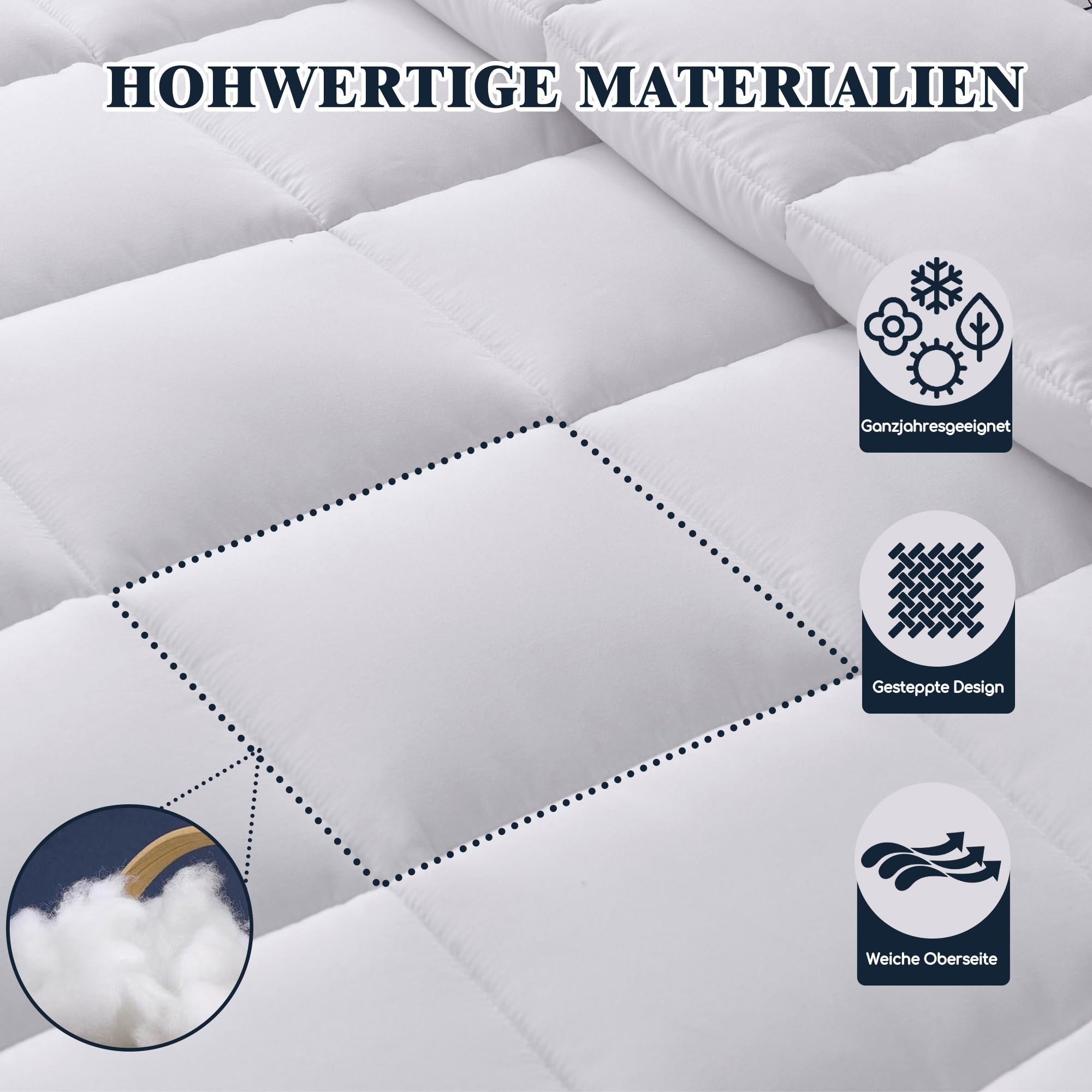 HIG Bettdecke 135x200cm 2er Set mit Kissen–2 Ganzjahresdecke mit 250GSM Mikrofaserfüllung, 2 Kopfkissen 80x80cm, Oeko-Tex Zertifiziert, Kuschelweich Waschbar für Schlafzimmer Gästezimmer Ferienwohnung