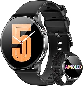 Blackview Smartwatch Uomo Donna, Effettua e Rispondi alle Chiamate, Orologio Smartwatch Fitness con 1.43′ HD AMOLED/112+ Sportive/SpO2/Monitoraggio del Sonno/Cardiofrequenzimetro per Android IOS