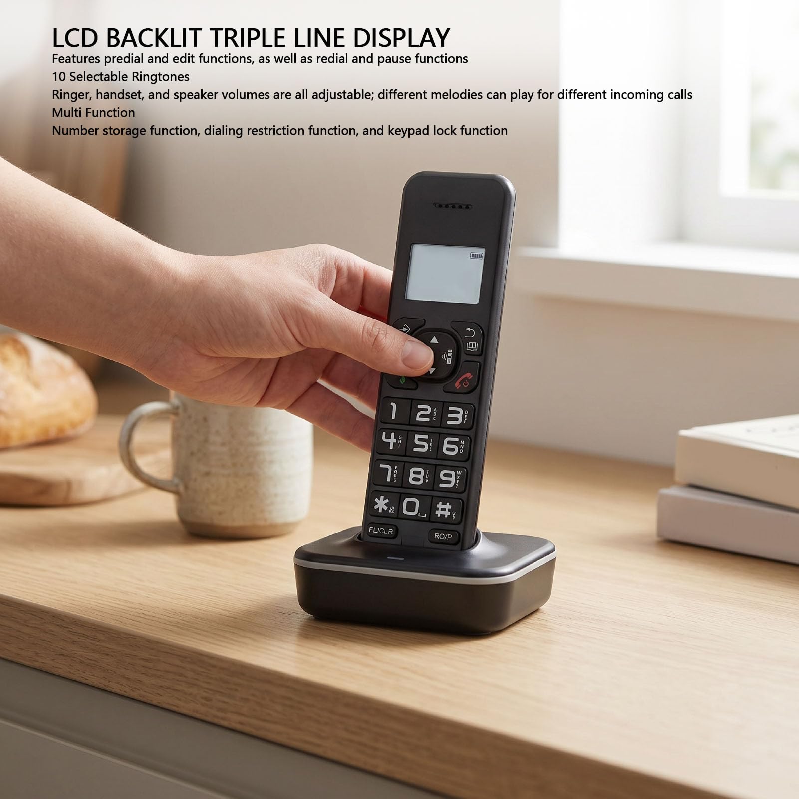 Topiky Système Téléphonique sans Fil avec combiné pour la Maison avec