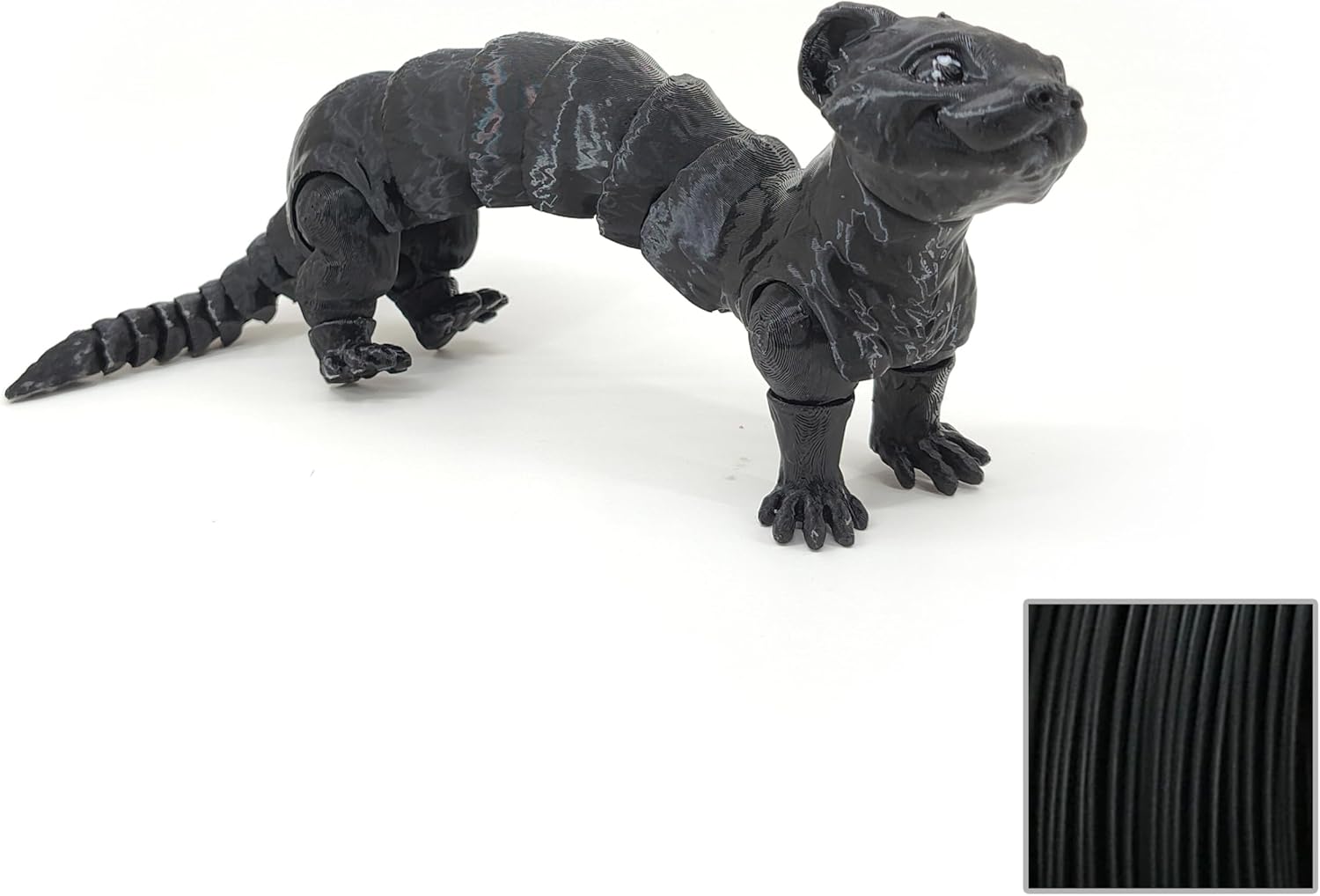 Ferret Fidget Adorable Sensory Toy Desktop Fidget, ADHD Fidget - 3D Printed for Adults and Teens (Small, Black)