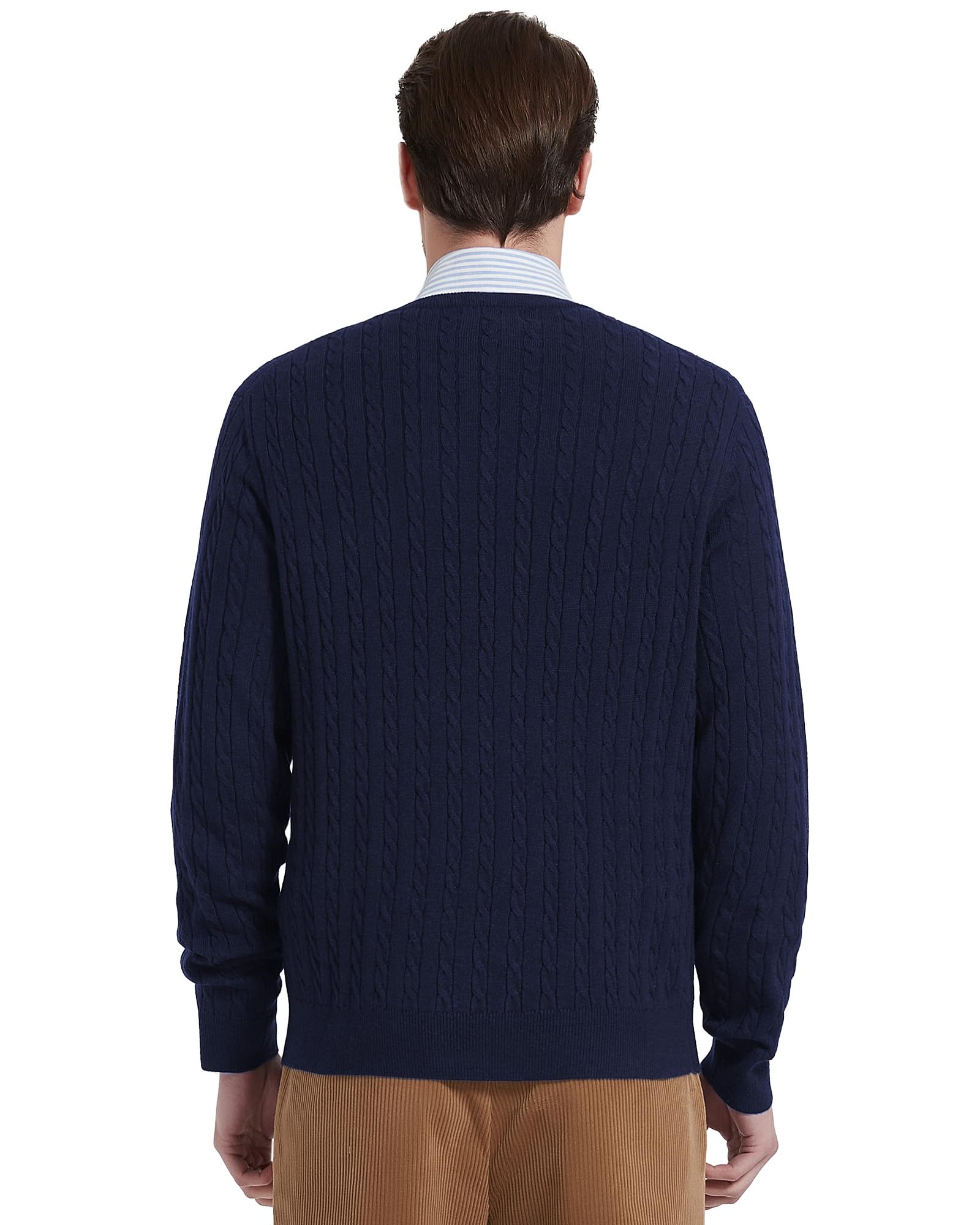 Kallspin Maglione Pullover da Uomo a Maniche Lunghe in Misto Lana con Scollo Tondo