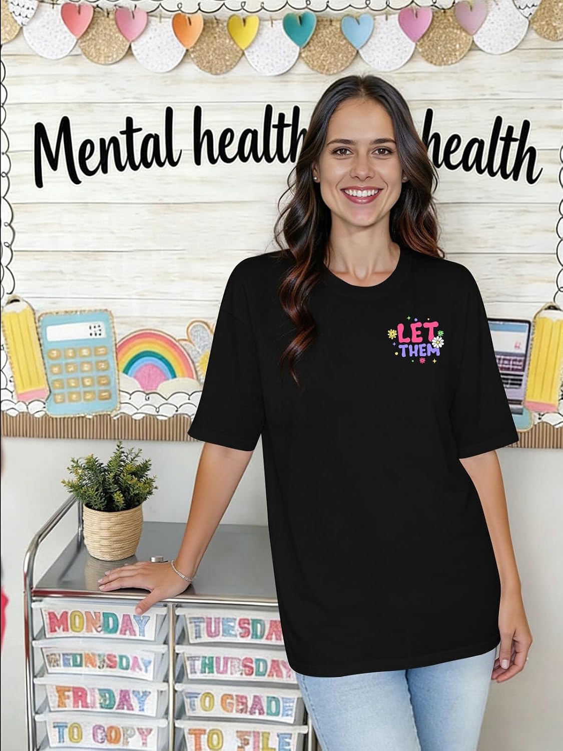 Mental Health Shirt Women Oversized Mental Health Awareness Shirt Therapist Inspirational Saying Tee Tops