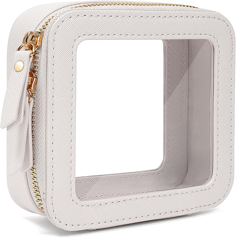 Necessaire transparente para maquiagem FFpaw, com zíper e organizador portátil, 1 unidade