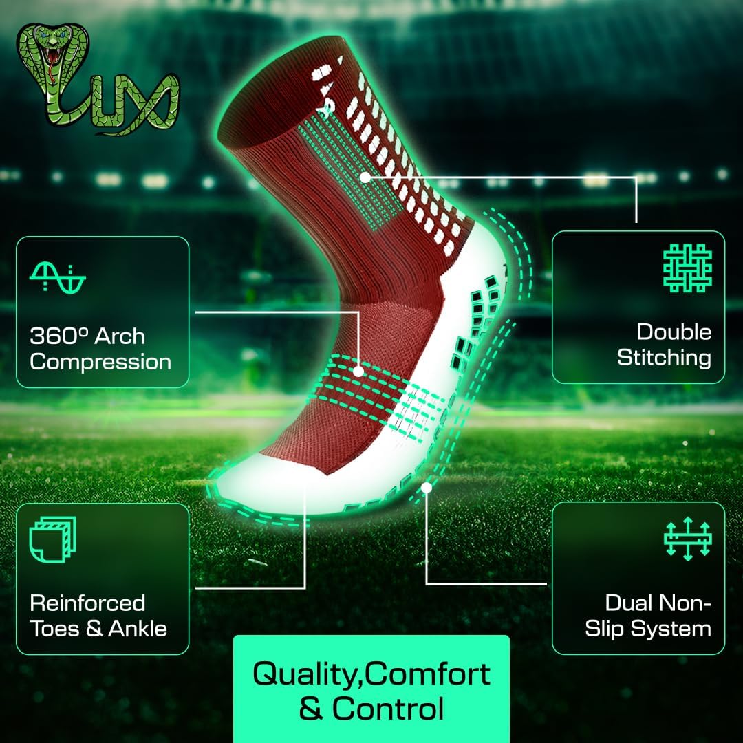 Lux Dual Grip Socks - Soccer Grip Socks for Men and Women. GripArray Performance & Comfort - Image 4