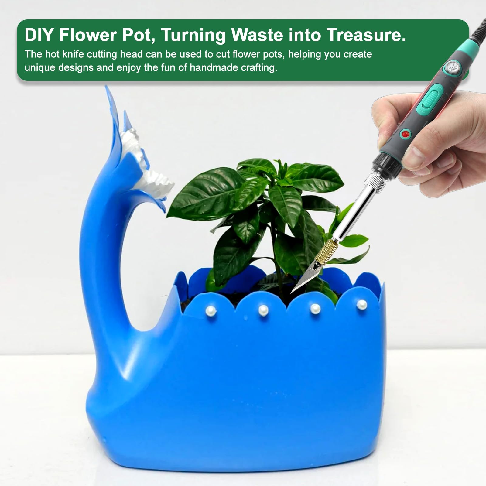 Amazon.com: Plant Pot Perforator & Electric Hot Knife,Plastic Flowerpots  Drilling,2-in-1 Soldering Iron for DIY Plant Pot Drainage Hole, Flowerpot  Cutting,With 7 Drill Bits,Planting Tools with Temperature Control : Tools &  Home Improvement
