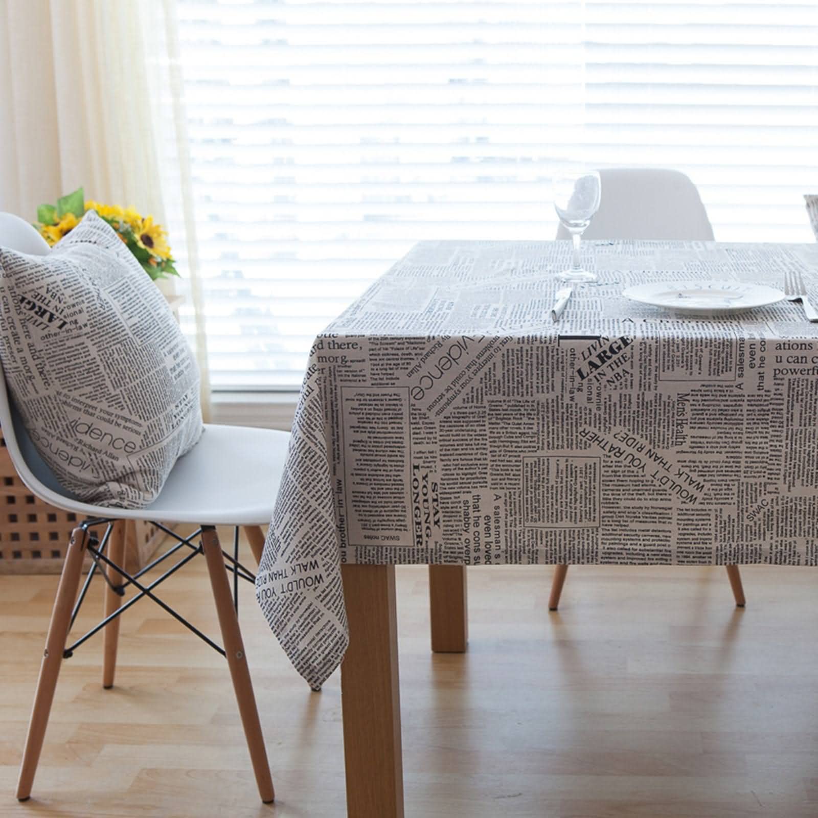 Mantel Mesa 4 Personas Manteles Individuales Lavables Papel De Letras En Inglés Impreso Antideslizante Rectangular Encerados Gris Sabana Algodon Protección Decoración 140X220Cm