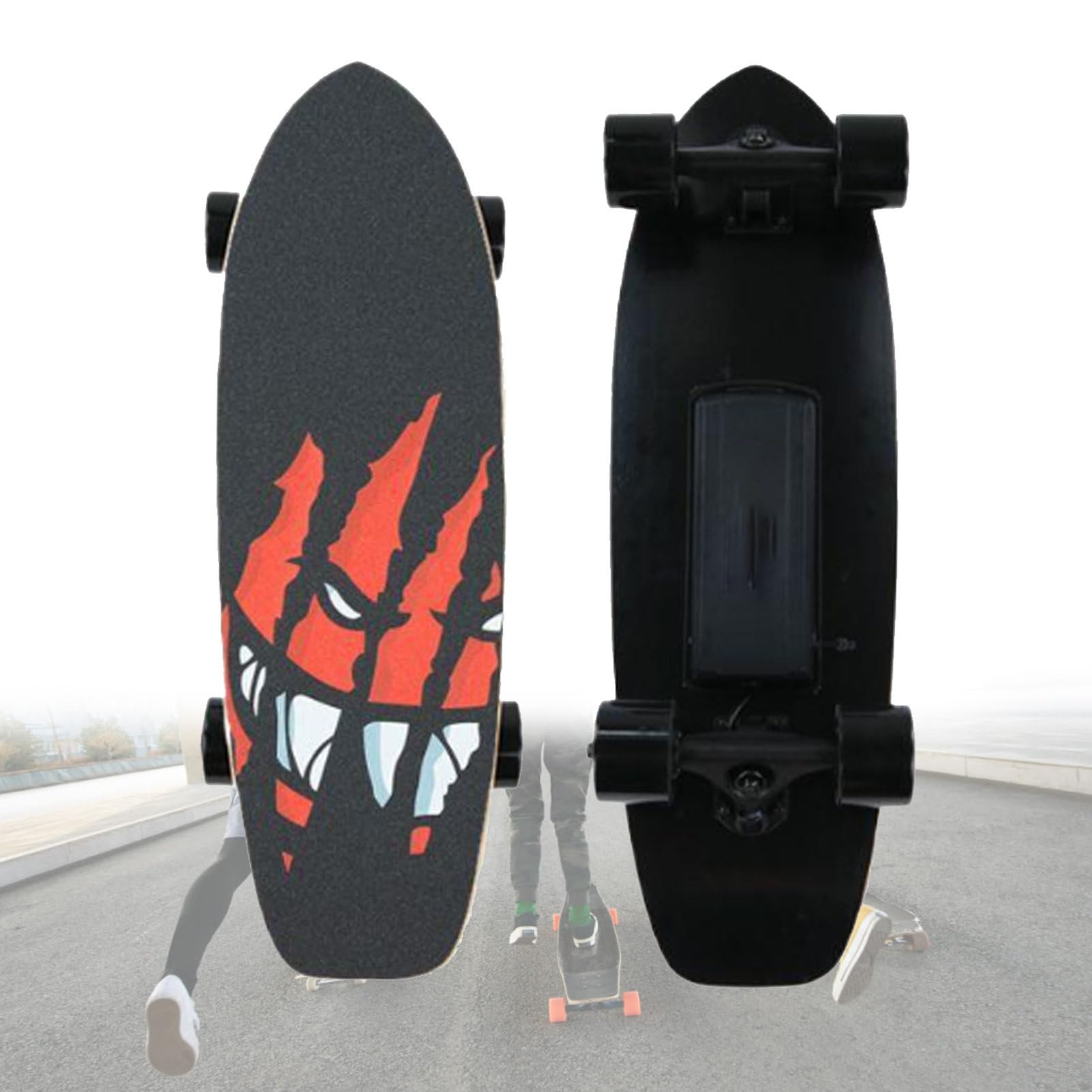 Skateboard électrique, vitesse maximale jusqu'à 36 km/h, portée jusqu'à 24 km, moteur moyeu 400 W/800 W, idéal pour adultes et adolescents