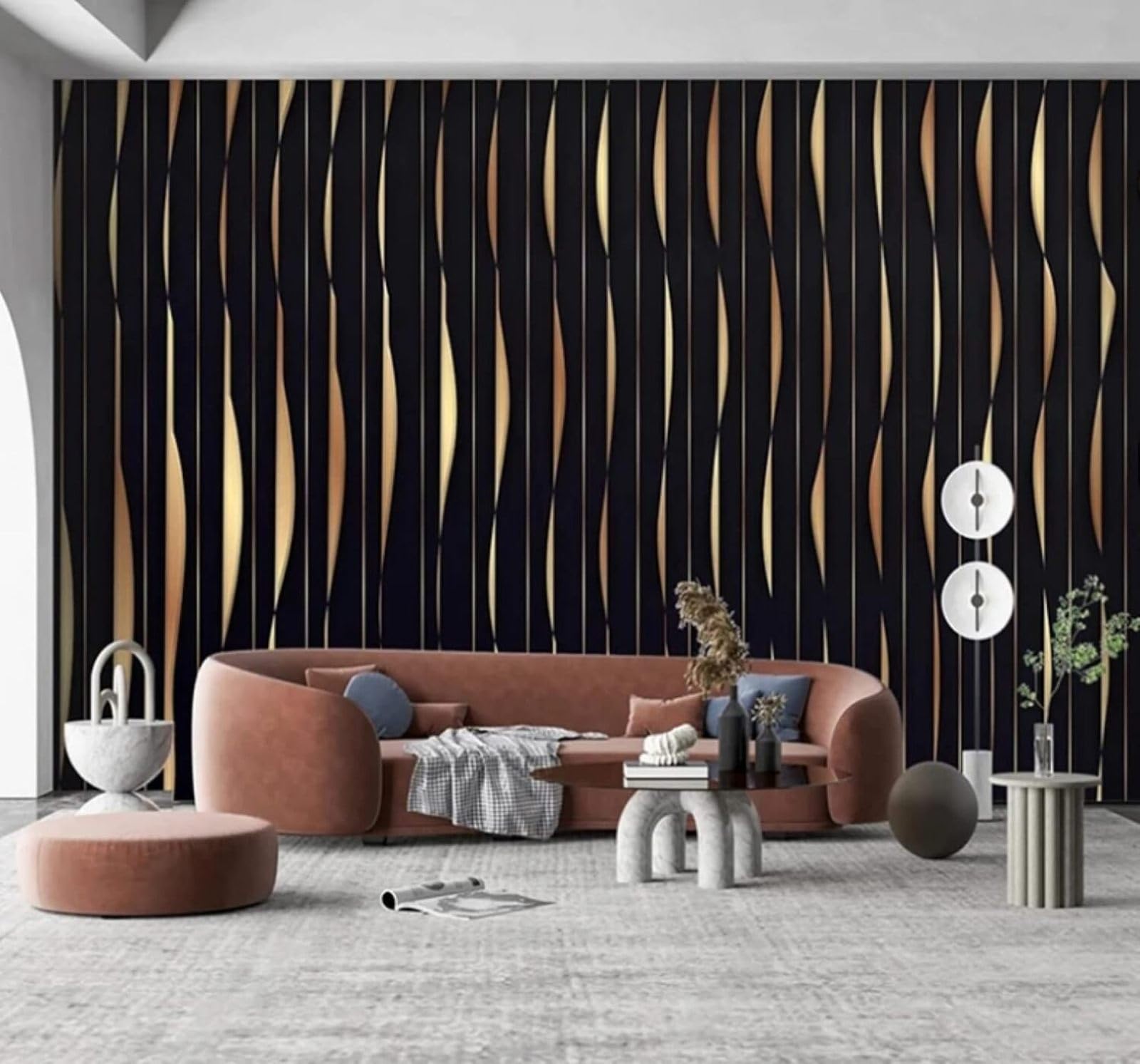 XLMING Creative Solid Wood Lattice Art Unique 3D Wallpaper Luxury Silk Study Dining Feature Sofa Grey Bedroom Living Room Tv Decorative Wall-250cm×170cm