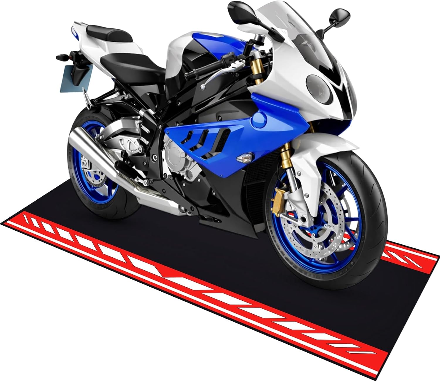 Drydiet Motorcycle Mat Garage Floor Rug Washable Parking Mats for Garage Floors Non Slip Oil Absorbent Pad Rubber Backing Layer Protects Floor from Spills Drips(Competition Style,78 x 31 Inch)
