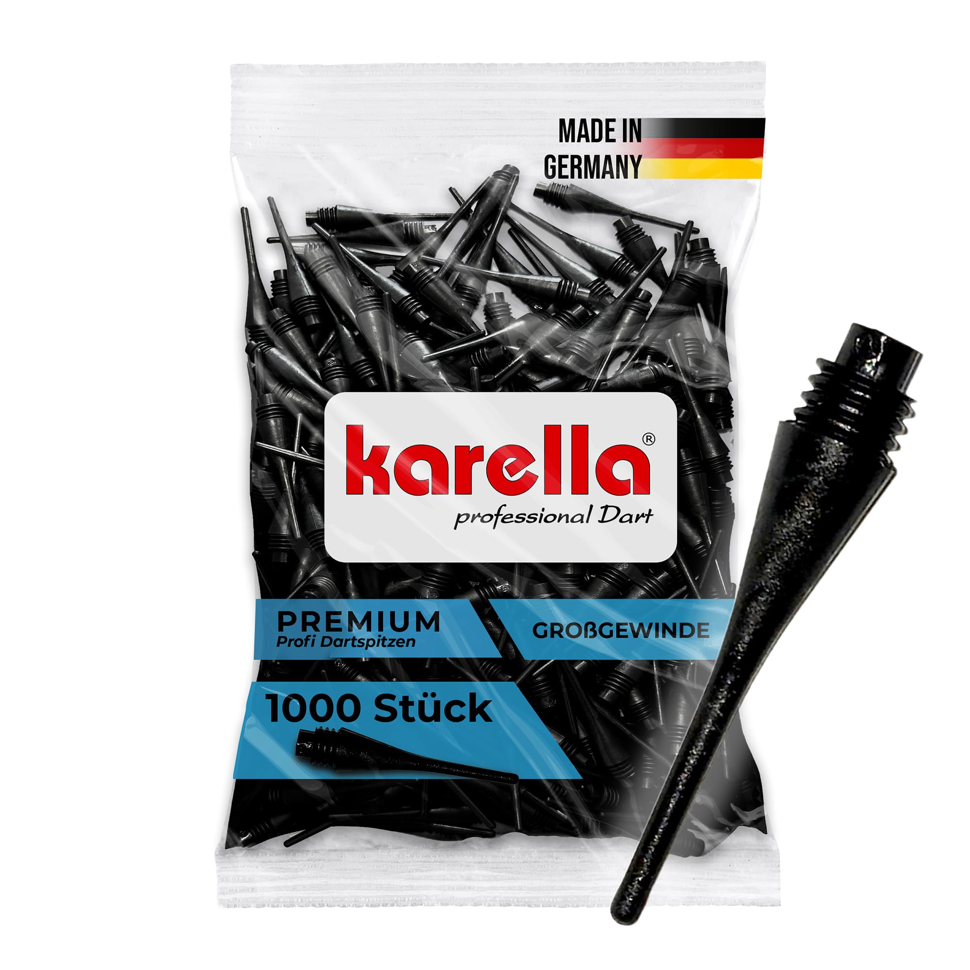 Karella Punte morbide Premium 1/4 BSF Filettatura Grande 1000 Pezzi Nero