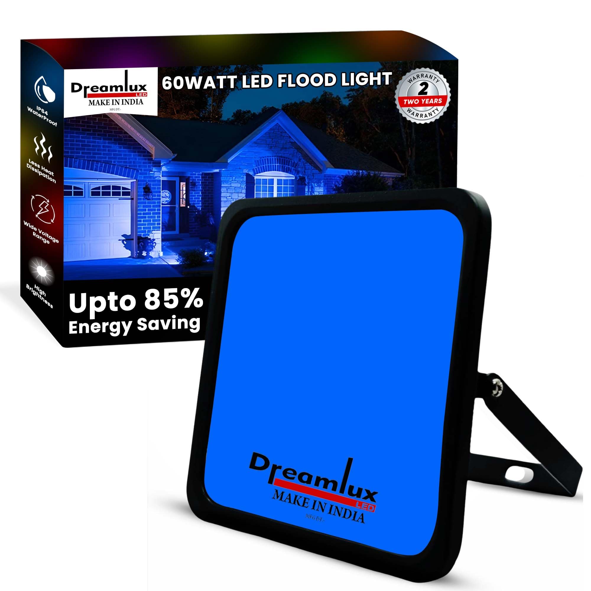 Dreamlux 60 Watt Light Down Chock | Outdoor Flood Lights Waterproof | Flood Light | Focus Lights | Ultra Bright | Aluminium Body | 85% Energy Saving,Durability,Energy Efficient-Blue Light,Pack-1 (B0CVTGTD4V) Amazon Price History, Amazon Price Tracker