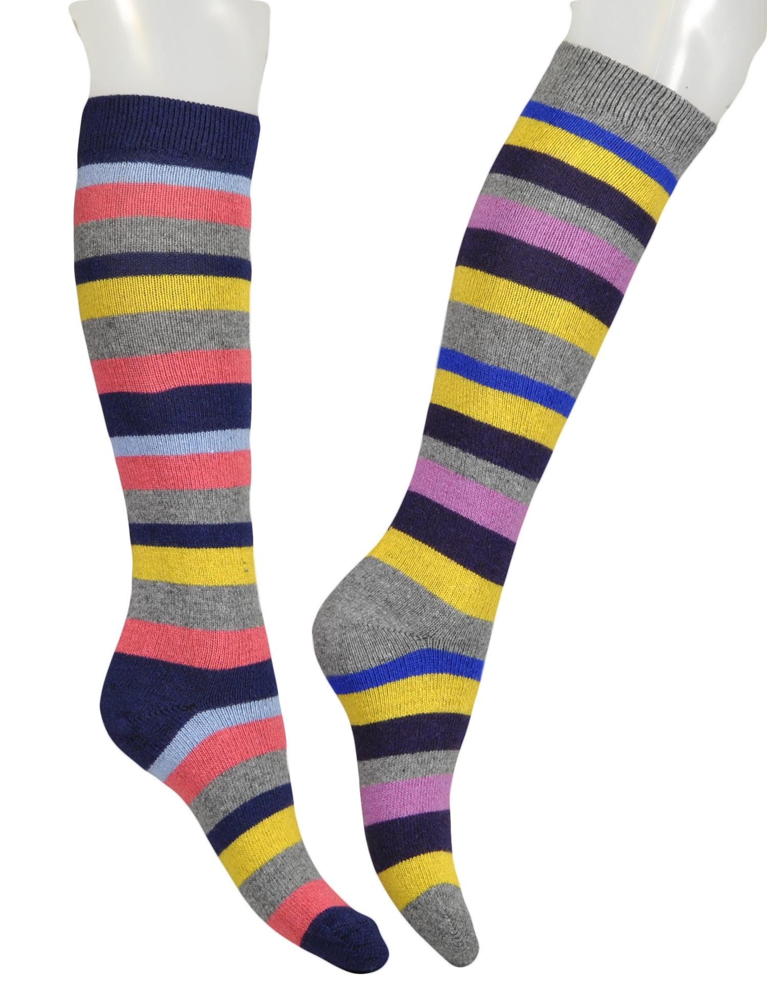 6 PAIA Bauletto regalo con calze donna lunghe colorate in pregiatissimo filato LANA-CASHMERE – 100% made Brescia Italy