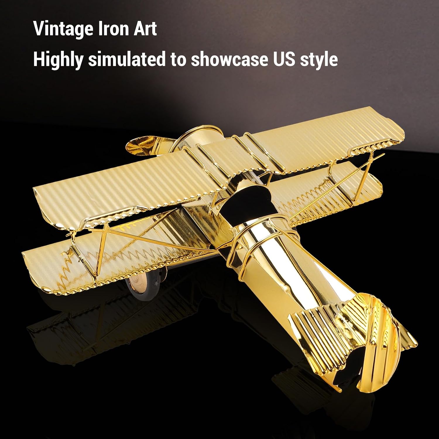 Yosoo Health Gear Middle Retro Model, Iron Ornament with Electroplating Processing for Home Decor,Ornament,Desktop Decoration TV Cabinets (7111U-1301 Gold Plated)