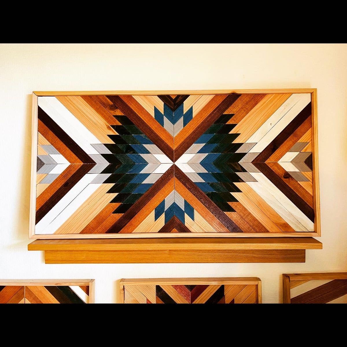 ウッド ウォール タペストリー NATIVE 90×45 MahoganyRed