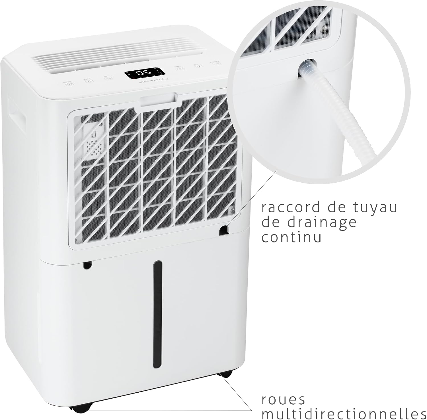 Continuous drainage hose connection on Turbionaire Revi 20 Dehumidifier
