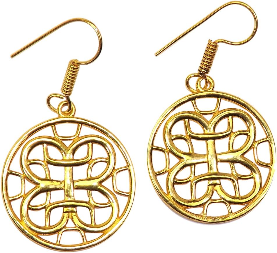 Sitara Collections Gold-Plated Brass Celtic Design Earrings