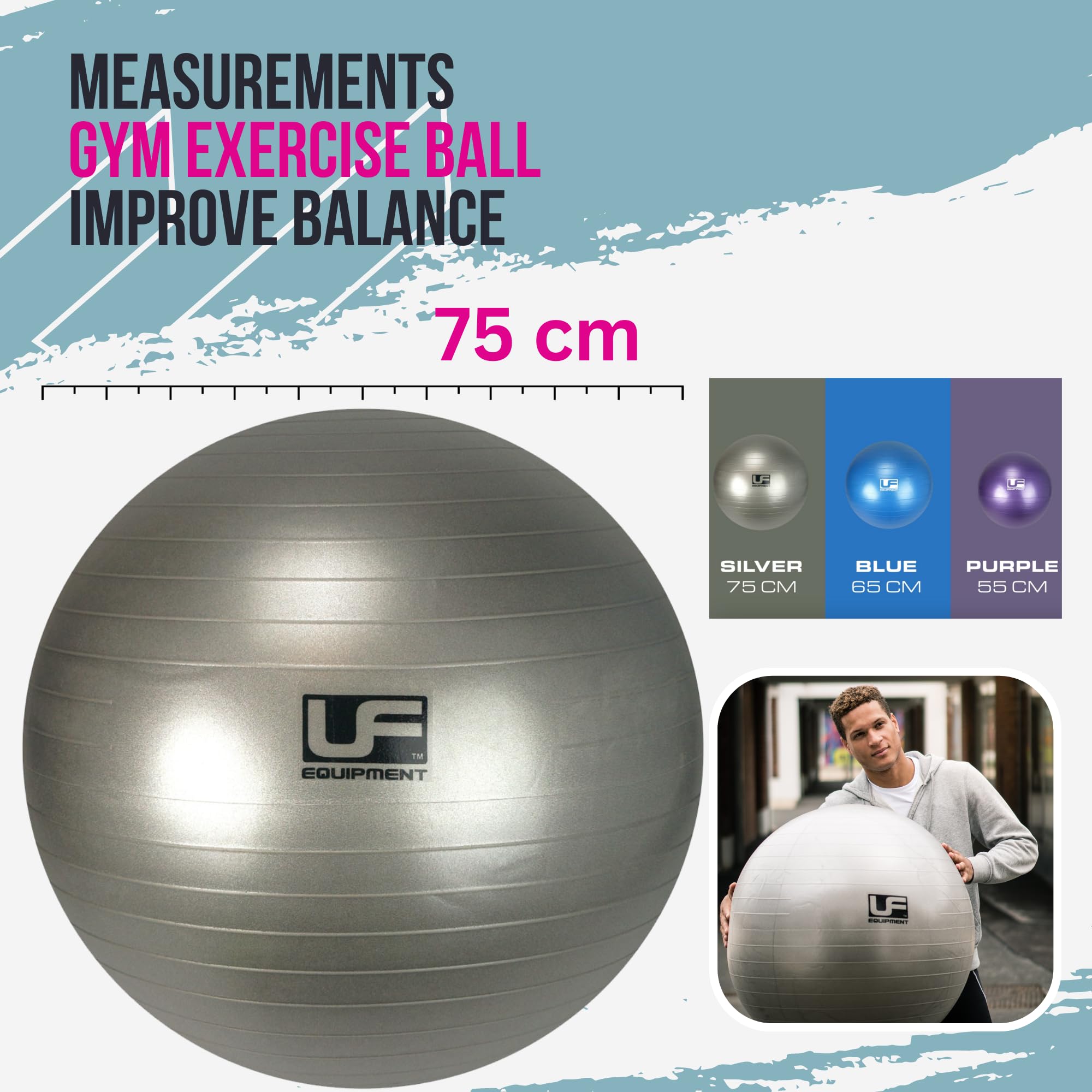 500kg Burst Resistance Swiss Ball Palla svizzera resistente alla rottura, 500 kg Unisex adulto
