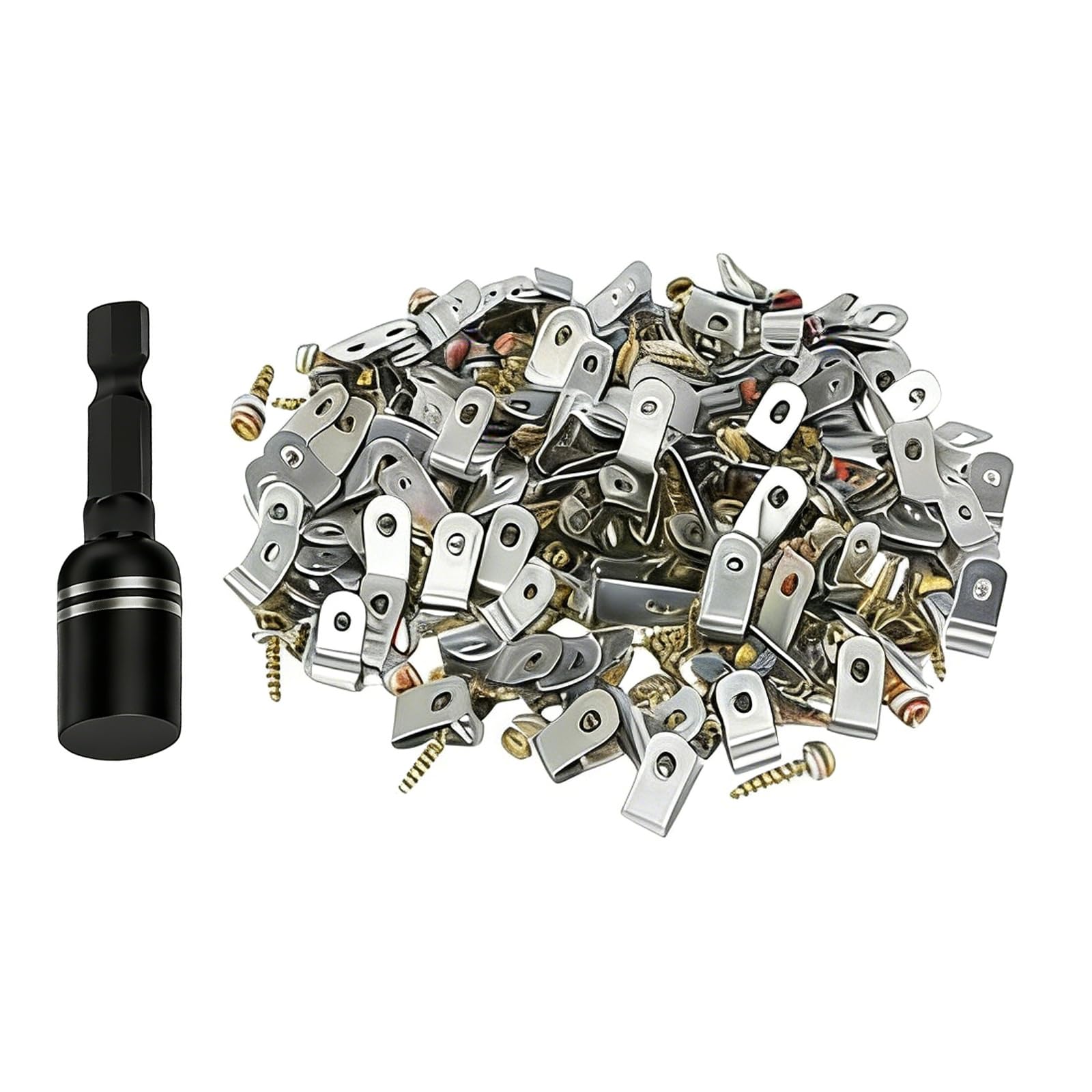 Jiingekk 201 Pieces Strong T304 Steel R Type Fence Clip & Screws Rusts Proof Wire Clamps Set Quick Fixing For Livestock & Pet Enclosures Wire Organization Fence Clamps
