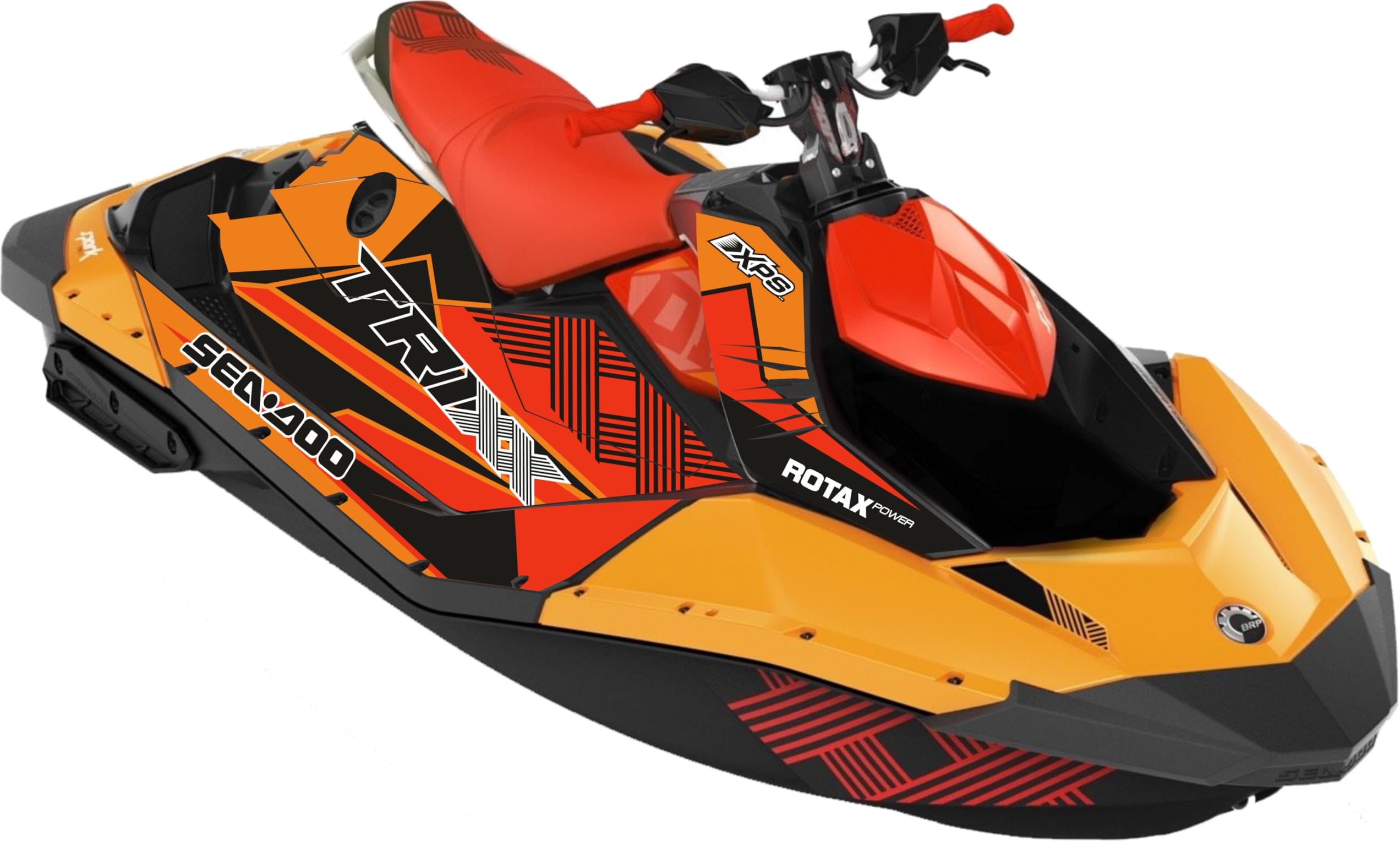 Fit for SeaDoo Spark TRIXX 2UP 3UP Vinyl Sticker Decal Graphics Set โ Jetski (2016-2023), Bubble-Free Technology, Protective Laminate, UV Resistant Decals (Orange 1)